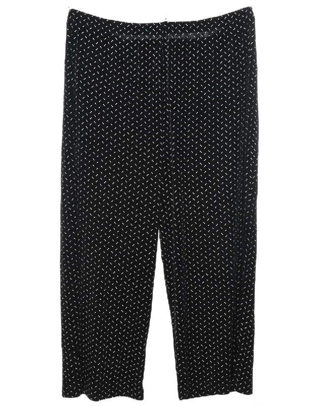 Black & White Patterned Cropped Trousers - W33 L23