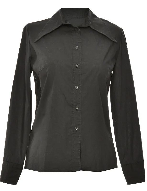 Take Action Button Front Black Shirt - M
