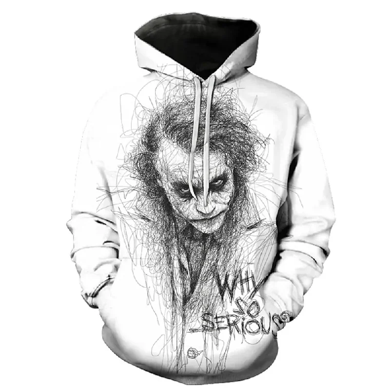 3D Print Hoodie with Clown line Print