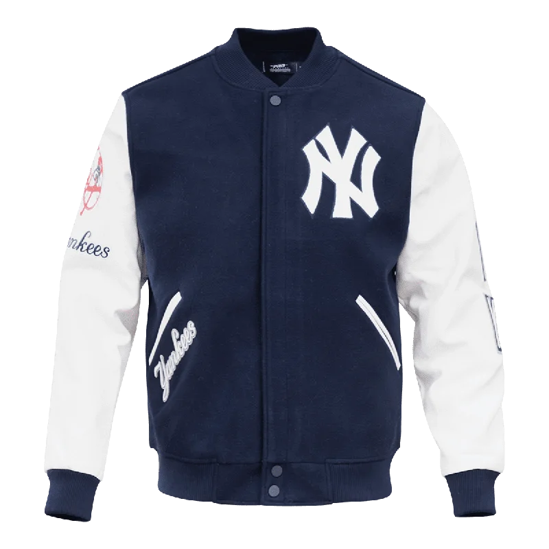 Limited Offer MLB NEW YORK YANKEES CLASSIC WOOL MEN'S VARSITY JACKET (MIDNIGHT NAVY)