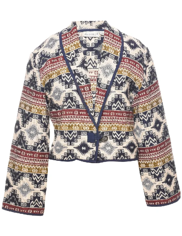 Aztec Print Tapestry Jacket - M