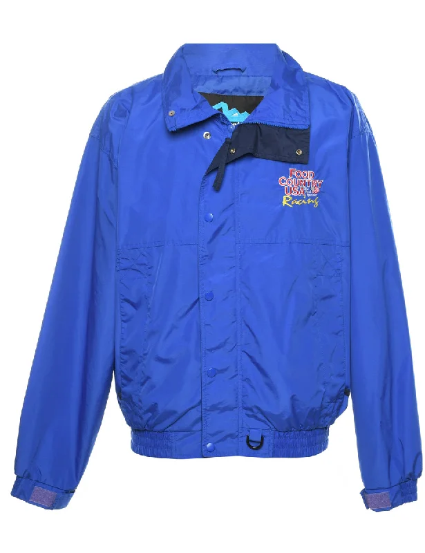Weekend Bargains Just for You Blue Embroidered Nylon Jacket - M