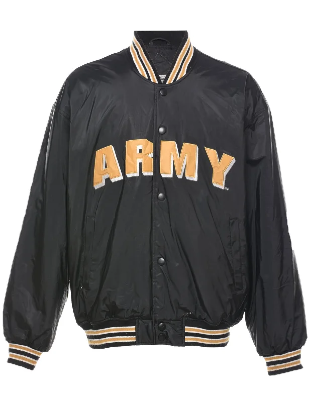 Army Embroidered Bomber Jacket - L