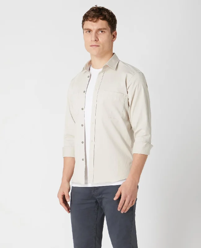 Weekend Bargains to Savor Tapered Fit Cotton Stretch Shirt
