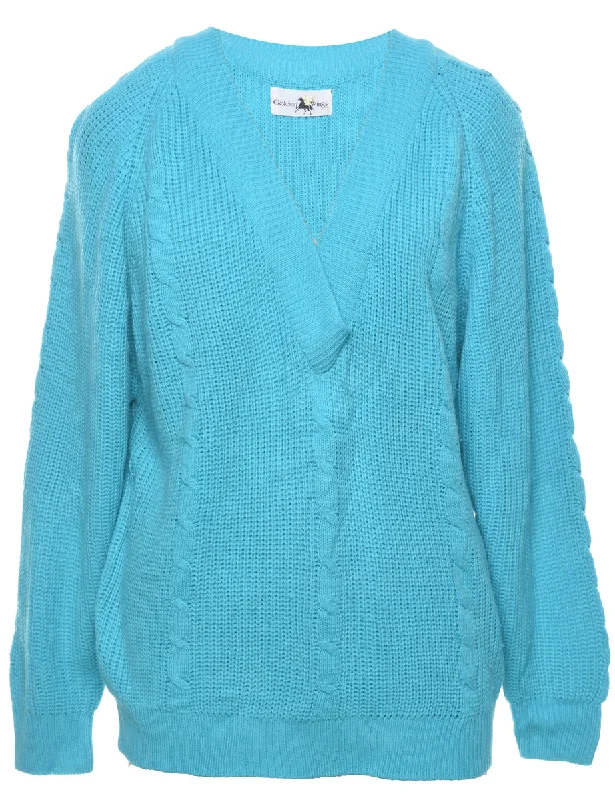 Hurry Up Cable Knit Jumper - L