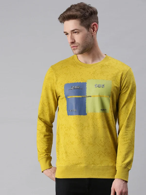 Weekend Deals to Brighten Your Day Men Graphic Yellow Sweatshirt