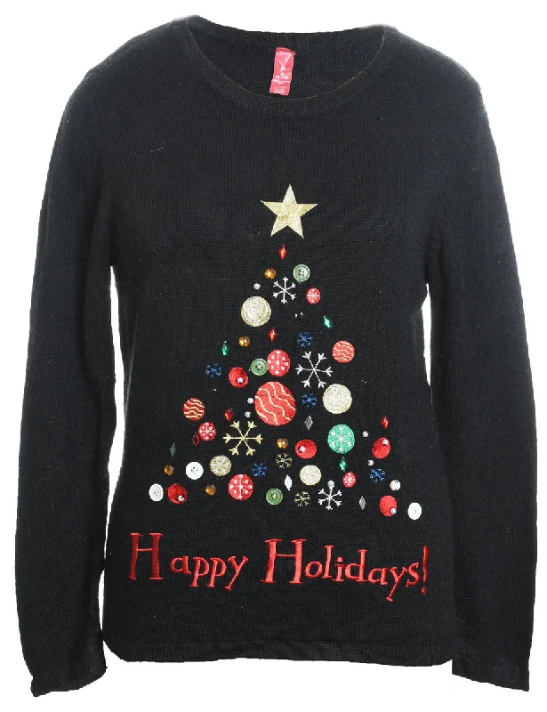 Black Christmas Jumper - M