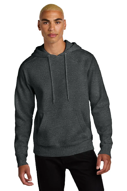 Weekend Discounts to Enjoy District Mens Perfect Weight Fleece Hooded Sweatshirt Hoodie w/ Pouch Pocket - Heather Charcoal Grey