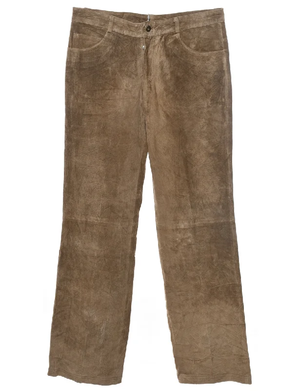 Bargain Alert Brown Suede Trousers - W32 L31