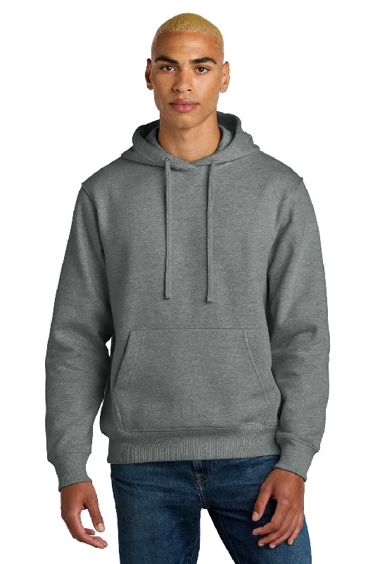 District Mens V.I.T. Heavyweight Fleece Hooded Sweatshirt Hoodie w/ Pouch Pocket - Grey Frost