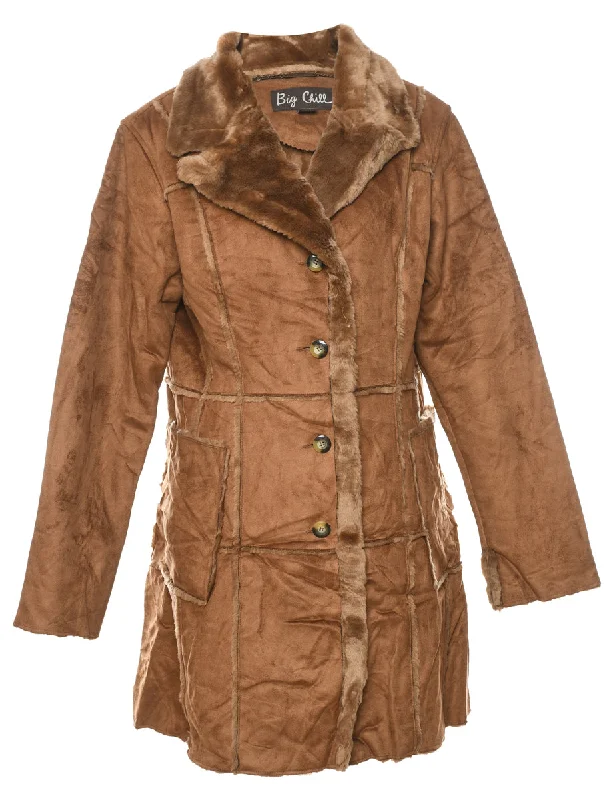 Savings Event Brown Classic Shearling Coat - L