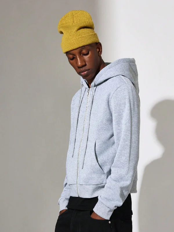 Savings Galore Crop Fit Zip-Up Essential Hoodie
