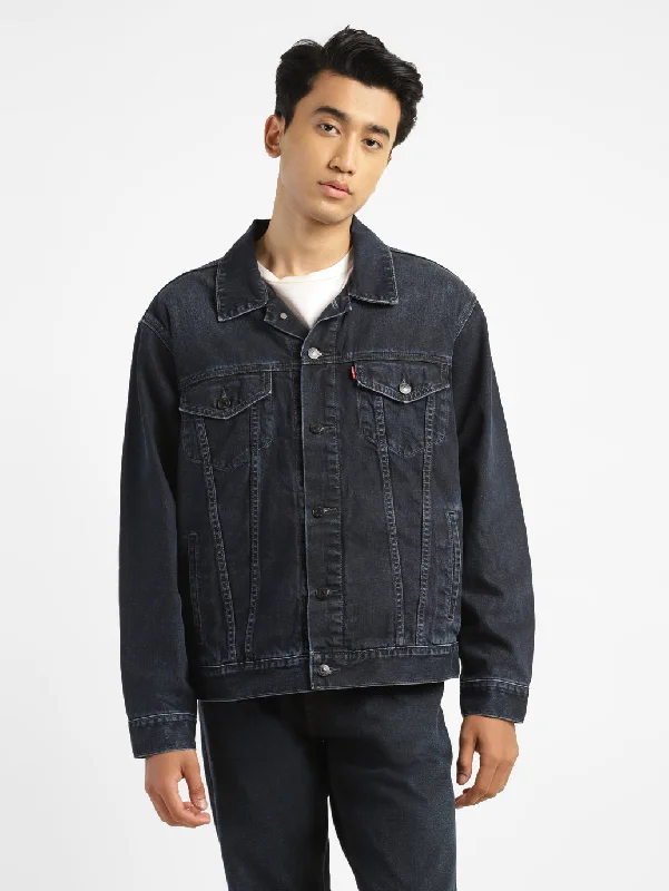 Price Rollback Men's Solid Spread Collar Denim Jacket