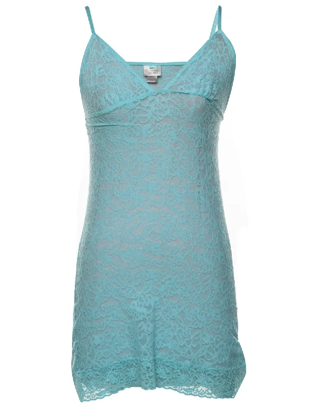 Weekend Deals That Thrill Blue Lace Strappy Y2K Cami Top - S