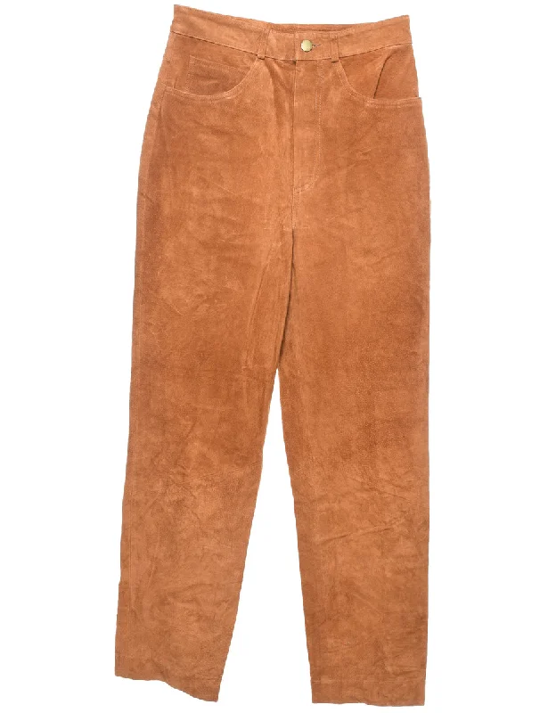 Deal Alert Brown Classic Suede Trousers - W28 L29