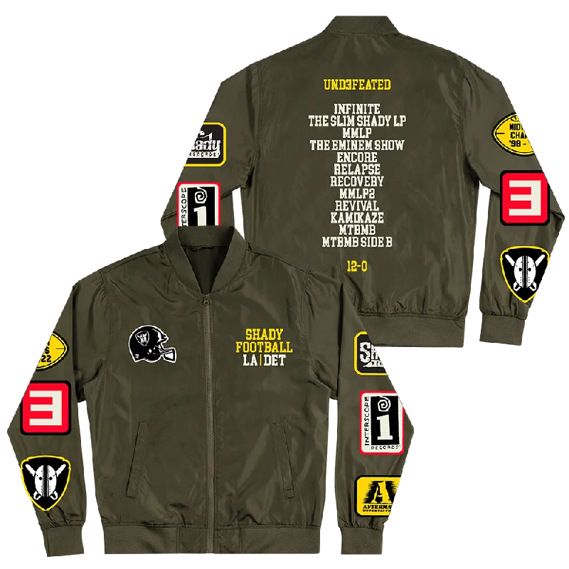 Super Bargain Shady Football Lightweight Bomber Jacket (Green)