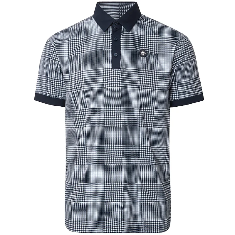 Glencheck Regular Fit Polo Navy - SU24