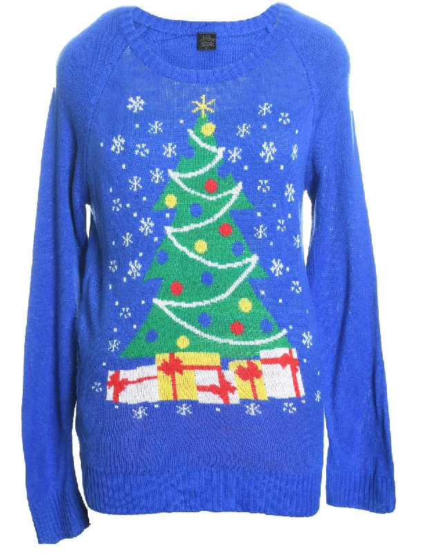 Weekend Bargains Galore Blue Christmas Jumper - XL