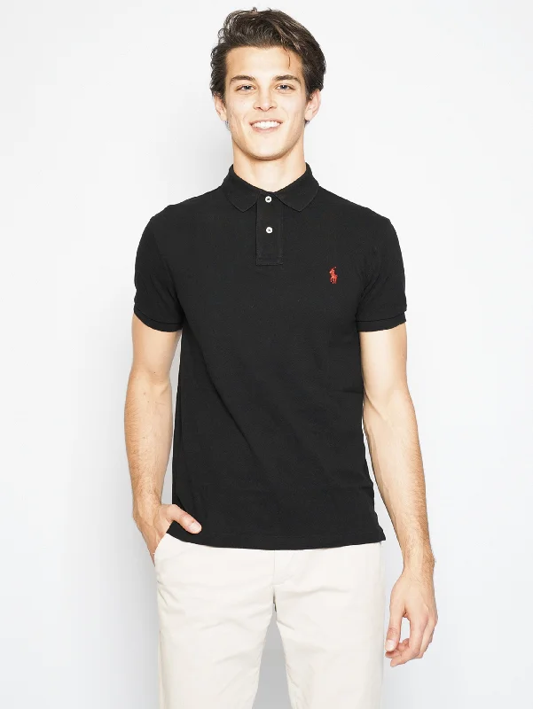 Reduced Prices Polo in Piquè Slim Fit Nero