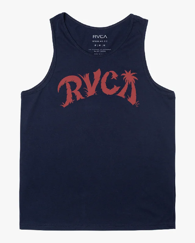 Act Fast Lost Island Tank Top - Navy Marine