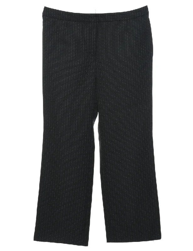 Flash Sale Black Pinstriped Trousers - W36 L28