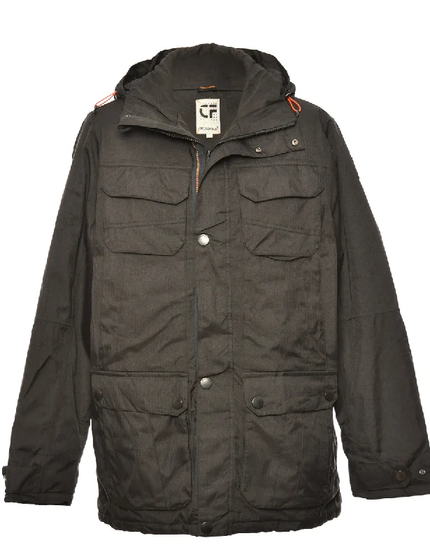 Black Classic Zip-Front Mountaineering Jacket - L