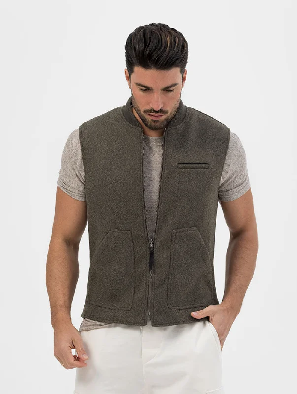 Special Offer FREDDY DOUBLE FACE VEST IN GREEN