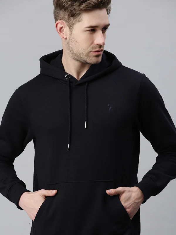 Can't Resist Men Solid Navy Blue Sweatshirt
