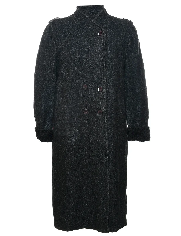 Flash Sale Black Wool Coat - L