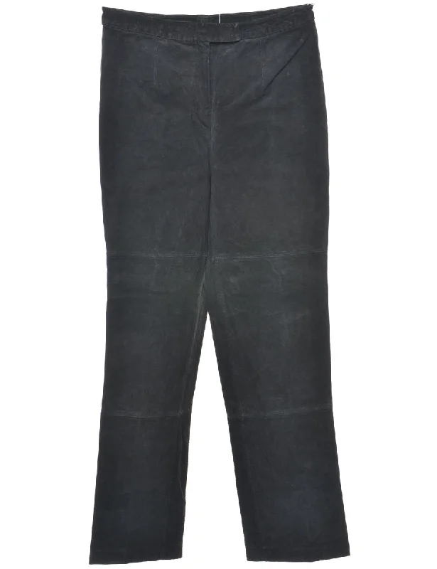 Quick Sale Black Suede Tapered Trousers - W29 L29