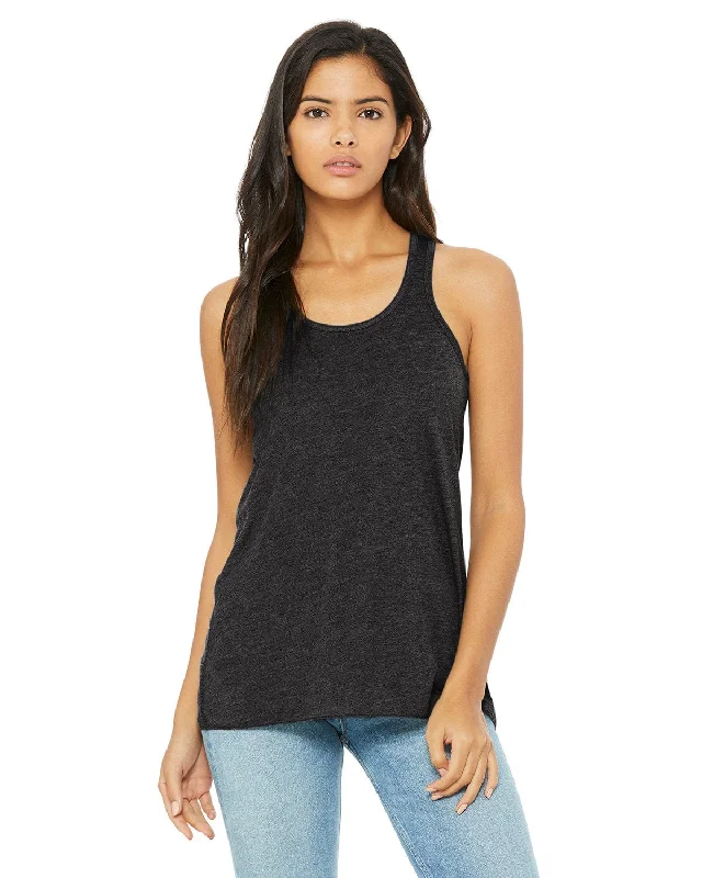 Mega Sale Bella+Canvas Ladies Flowy Racerback Tank | Drk Grey Heather
