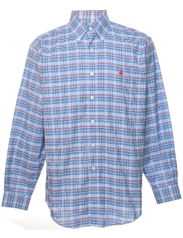Limited Stock Brooks Brothers Checked Light Blue Shirt - M