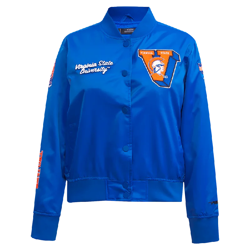 Midnight Madness VIRGINIA STATE UNIVERSITY CLASSIC WOMEN'S SATIN JACKET (ROYAL BLUE)
