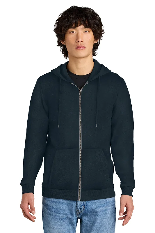 Celebrate the Weekend with Discounts District Mens Perfect Tri Fleece Full Zip Hooded Sweatshirt Hoodie w/ Pockets - New Navy Blue