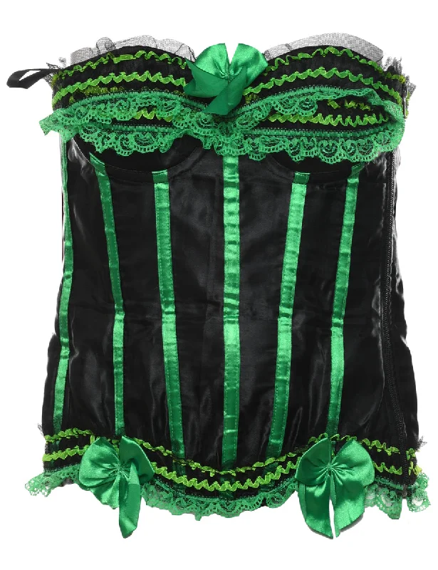 Black & Green Lace Corset - S