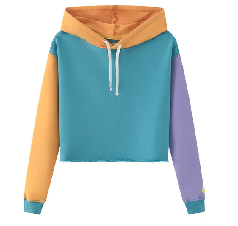 MCNAIRY & CO WOMENS CROPPED HOODIE MULTI - FUN