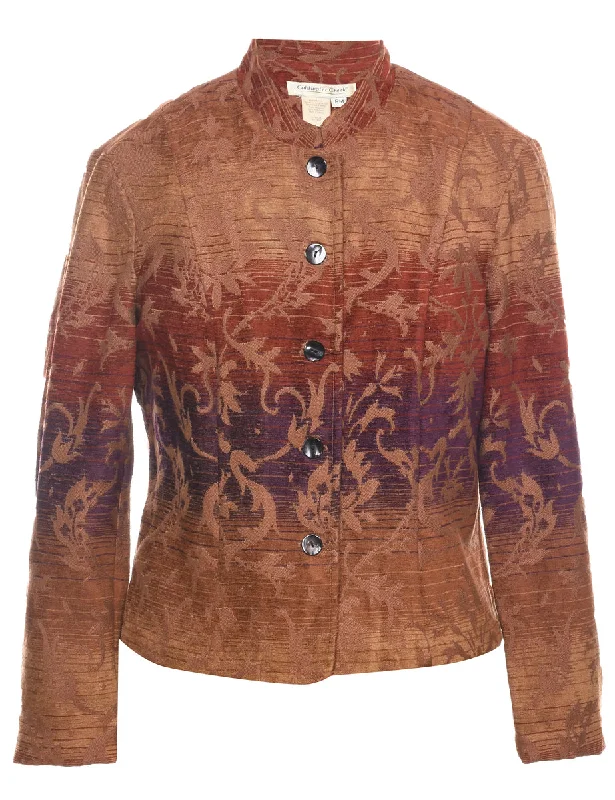 Super Sale Button Front Tapestry Jacket - M