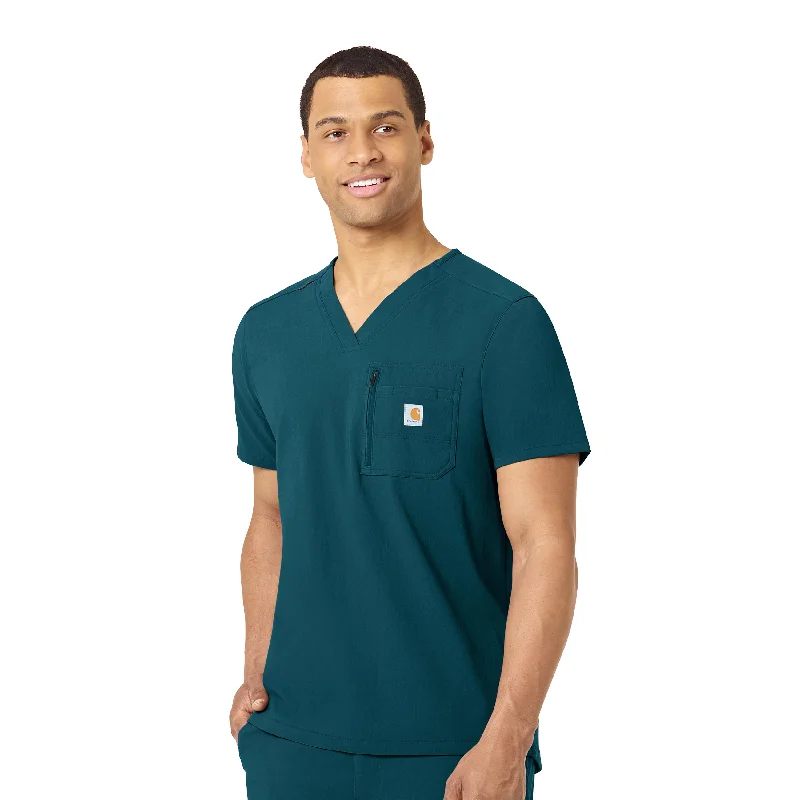 Exclusive Offers Carhartt Rugged Flex Peak Men's Tuck-In Scrub Top - Caribbean Blue