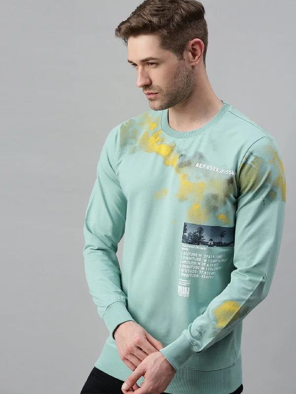 Weekend Steals Await Men Printed Green Sweatshirt