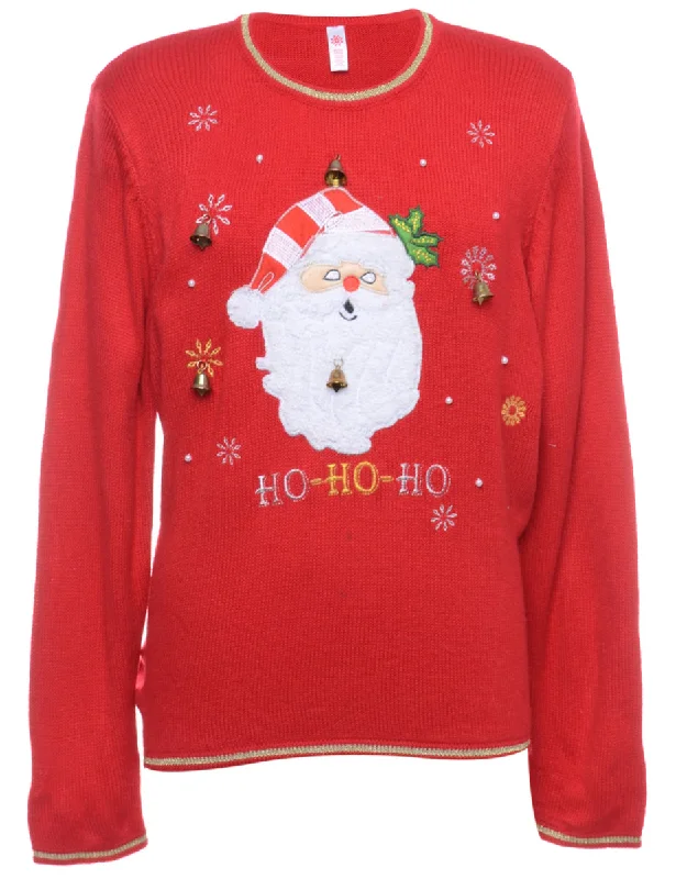 Beyond Retro Reworked Christmas Jumper With Bells - XL