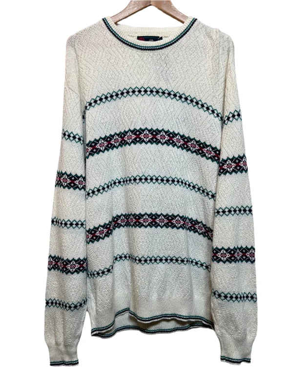 Buy Now Isle Of Cotton Mens White Knitted Sweater (Size XL)