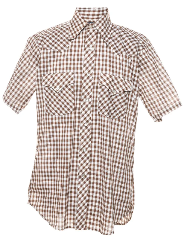 Price Buster Brown Checked Shirt - M