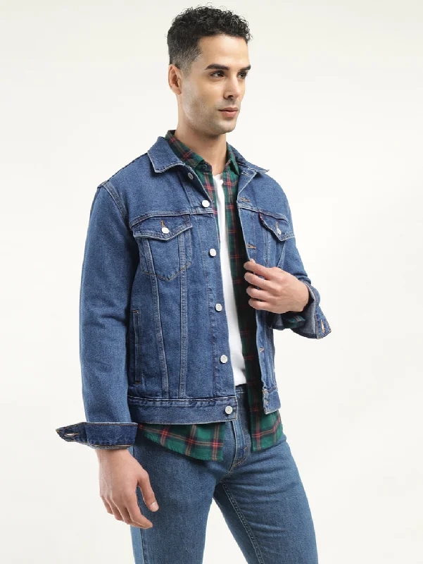 Weekend Deals That Dazzle Men's Solid Blue Spread Collar Jacket