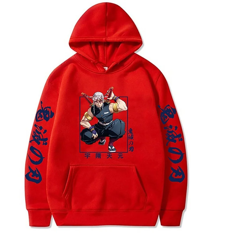 Midnight Madness Graphic Print Hoodie With Anime Logo