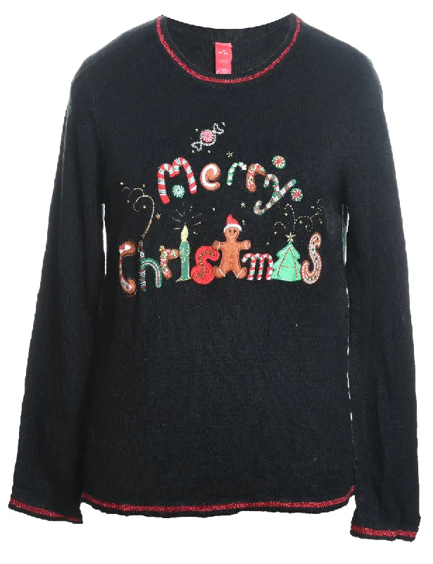 Black Christmas Jumper - M