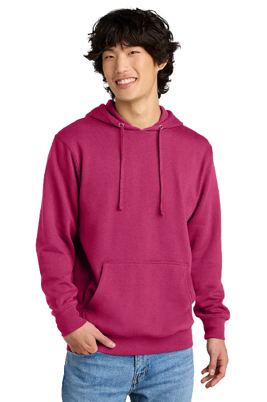 Weekend Special District Mens Very Important Fleece Hooded Sweatshirt Hoodie w/ Pouch Pocket - Dark Fuchsia Pink