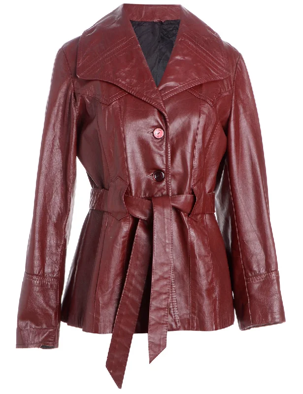 Major Savings Button Front Leather Jacket