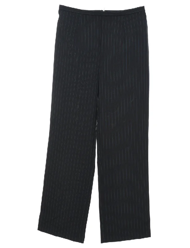 Year-End Clearance Black Pinstriped Trousers - W28 L31