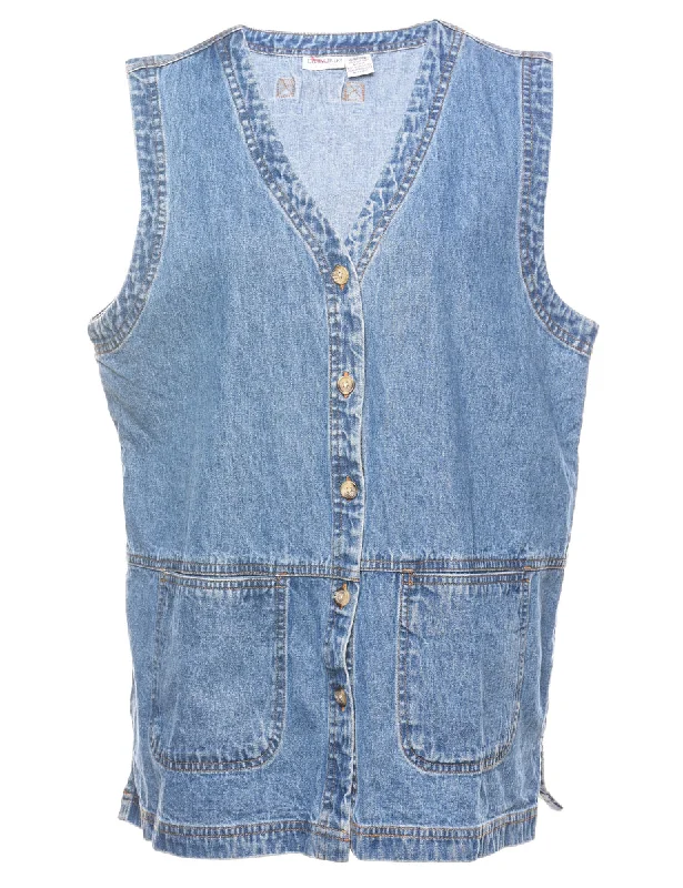 Lowest Prices Cabin Creek 1990s Light Wash Denim Waistcoat  - L