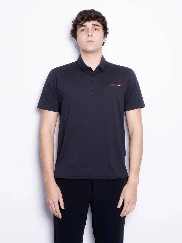 Fantastic Offers Polo in Tessuto Stretch con Taschino Nero